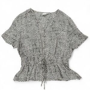 Boutique Emberley Leopard Print Tie Waist Top Women’s Size Large